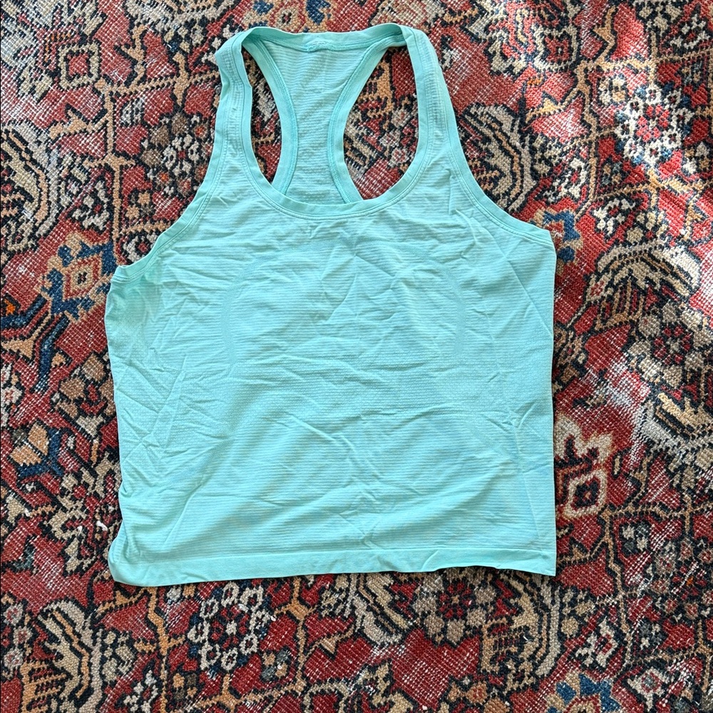 Lululemon Swiftly Tech Aqua Racerback Tank Top Waist Length size 12
